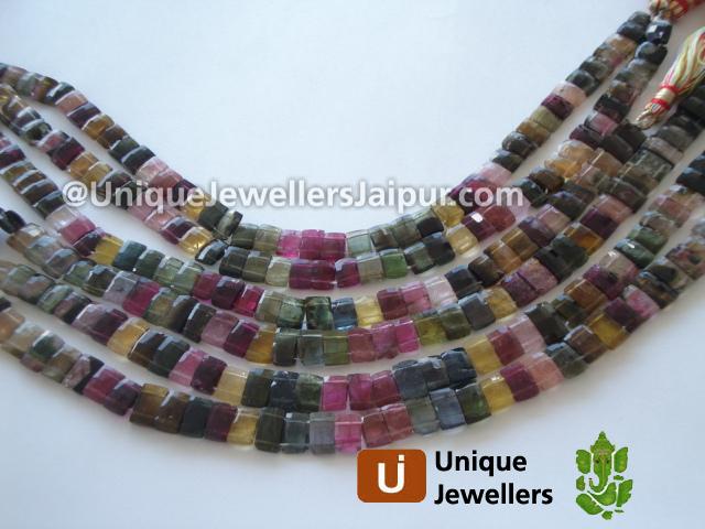 Tourmaline Faceted Chicklet Beads